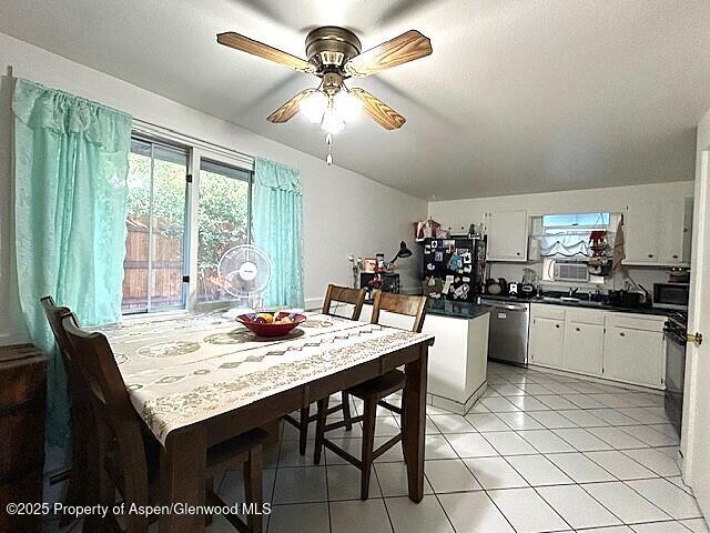 204 W 12th St, Craig, CO 81625 - dining space with a ceiling fan and light tile patterned floors