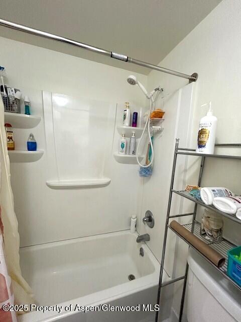 204 W 12th St, Craig, CO 81625 - full bathroom with shower / tub combo with curtain and toilet
