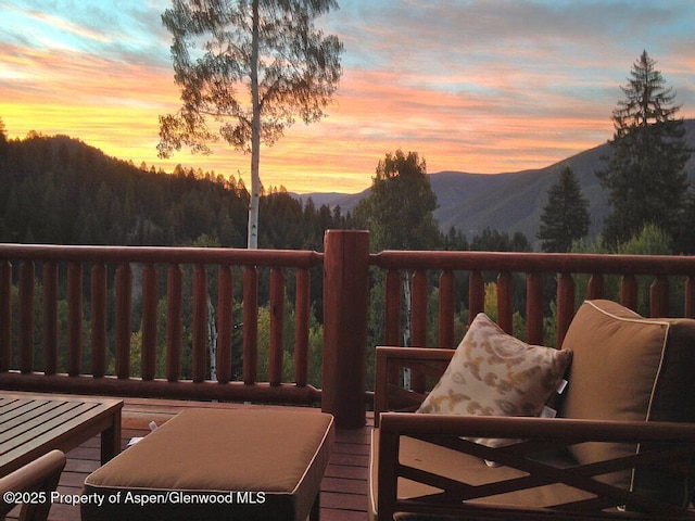 1373 Mclaughlin Ln, Basalt, CO 81621 - wooden terrace with a mountain view