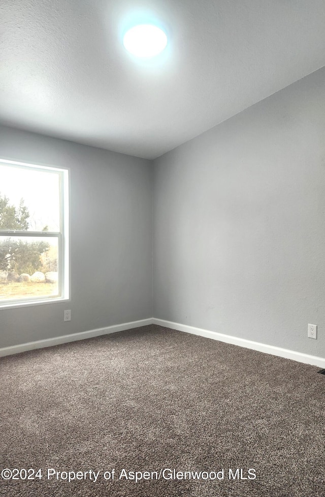 unfurnished room featuring carpet