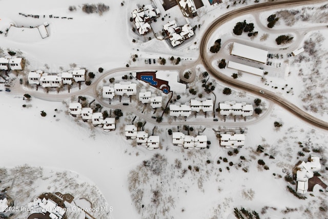 view of snowy aerial view