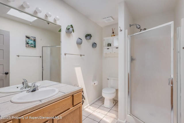 168 Current Dr, New Castle, CO 81647 - full bathroom with tile patterned floors, a stall shower, and vanity