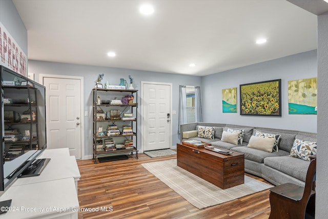 living room featuring hardwood / wood-style flooring