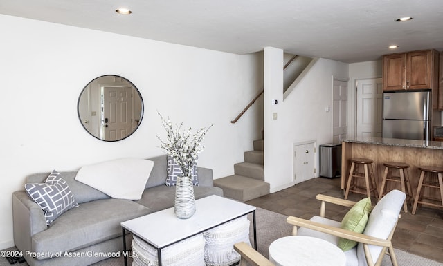 view of tiled living room