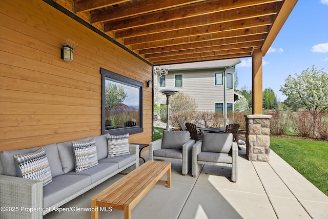 4034 Crystal Bridge Dr, Carbondale, CO 81623 - view of patio / terrace featuring an outdoor living space and fence