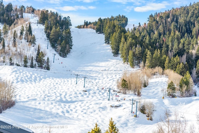 view of snowy aerial view