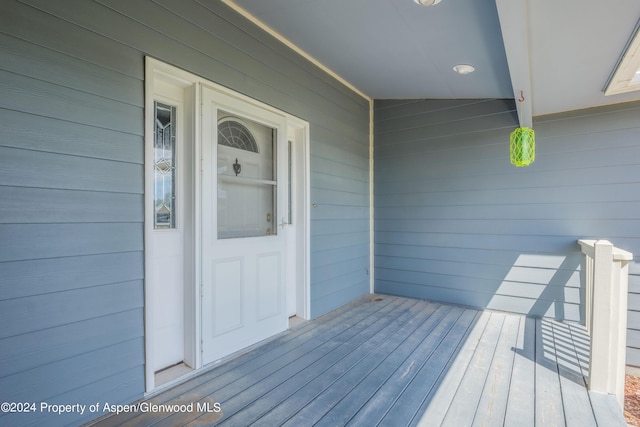 entrance to property with a porch