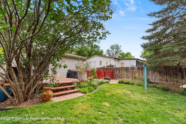 68 E Bonanza Pl, Parachute, CO 81635 - view of yard featuring a wooden deck