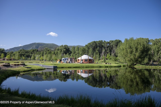 1207 Hooks Spur Rd, Basalt, CO 81621 - water view with a mountain backdrop and a forest