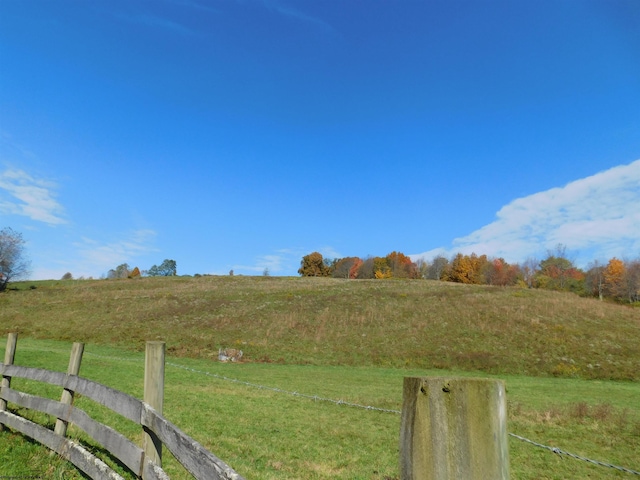 view of yard with a rural view