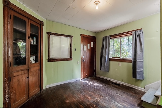 interior space featuring dark hardwood / wood-style flooring