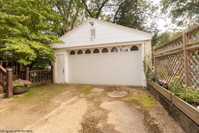 view of garage