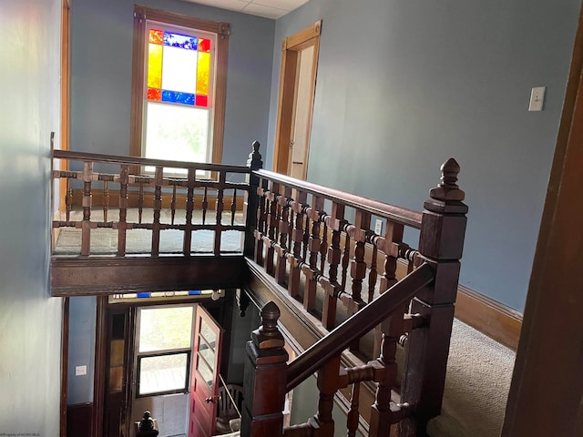 stairway with a wealth of natural light