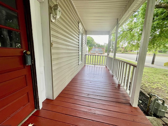 deck with covered porch