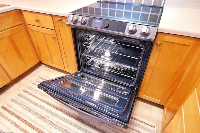 kitchen with electric range oven