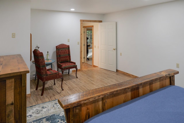 living area featuring hardwood / wood-style flooring