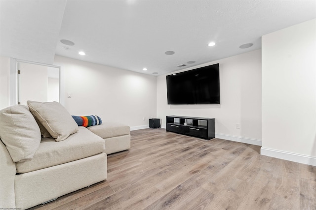 living room featuring light hardwood / wood-style floors