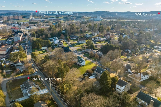 bird's eye view featuring a mountain view