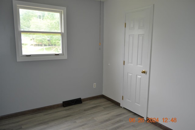 empty room featuring light wood-type flooring