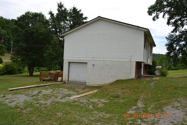 view of property exterior featuring a lawn