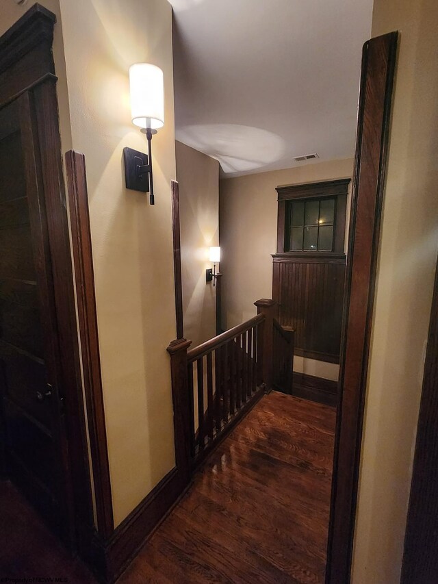 hall featuring dark hardwood / wood-style floors