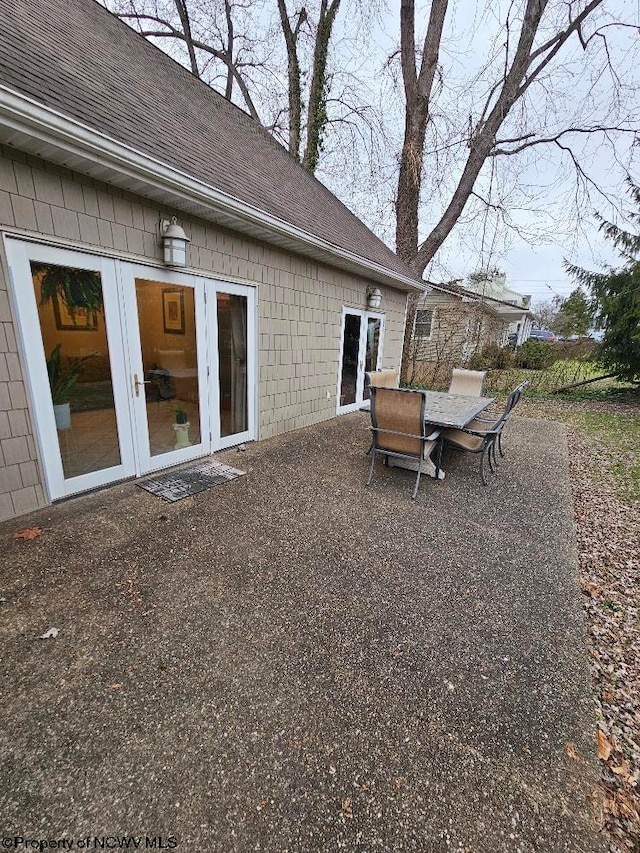 view of terrace with french doors