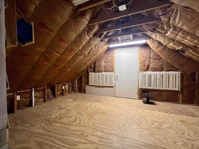 view of unfinished attic