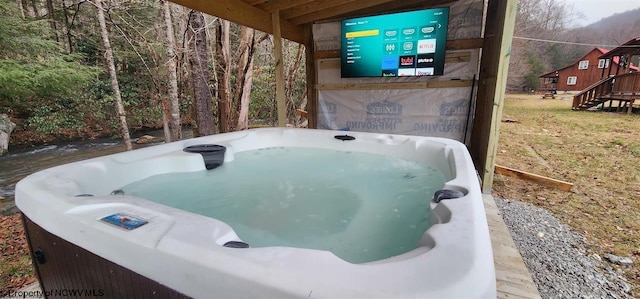 interior space featuring a jacuzzi