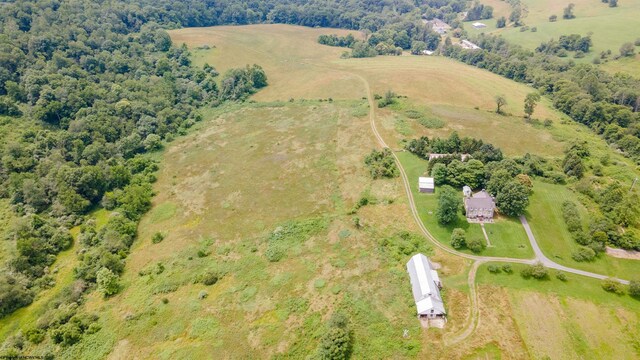 aerial view with a rural view