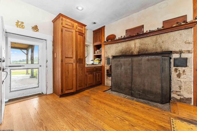 kitchen featuring light wood-type flooring