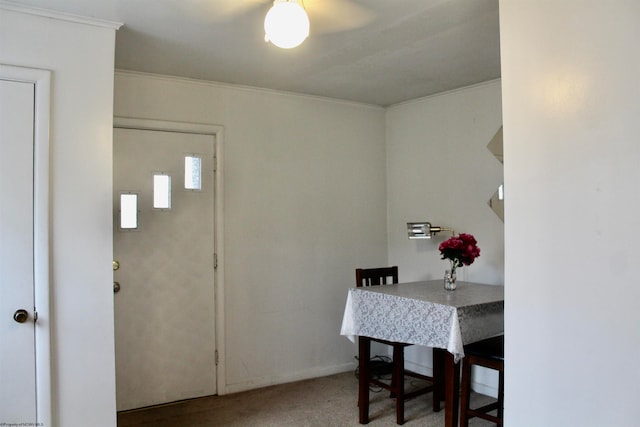 interior space with ornamental molding