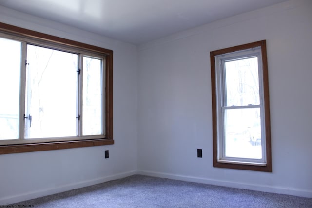 carpeted spare room with a healthy amount of sunlight