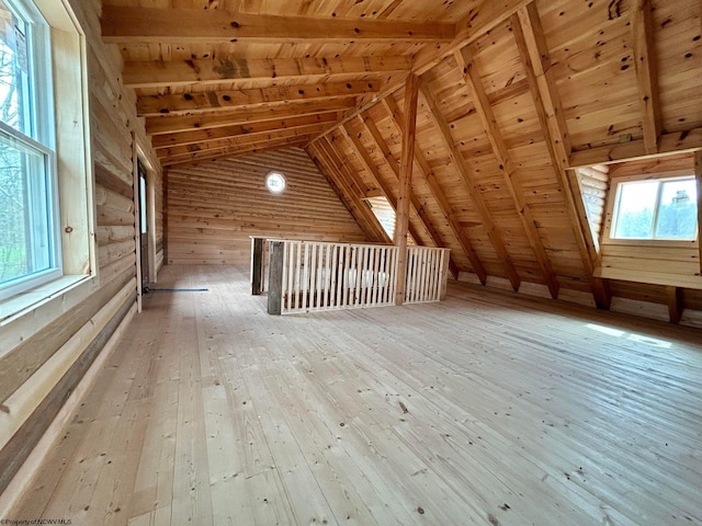 view of unfinished attic