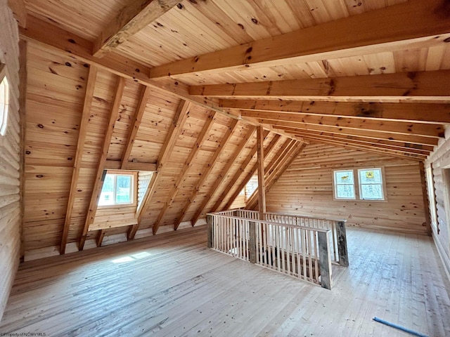 view of unfinished attic