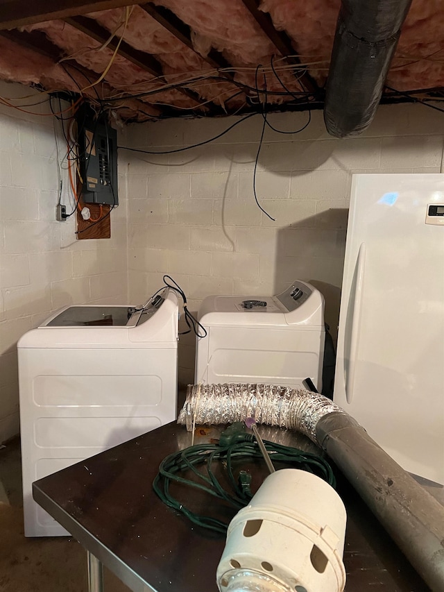 interior space featuring washer and clothes dryer