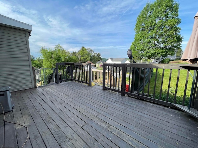 deck with a lawn