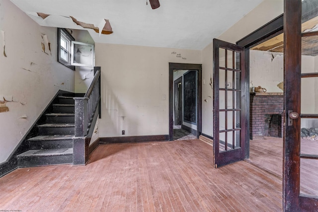 interior space with hardwood / wood-style floors