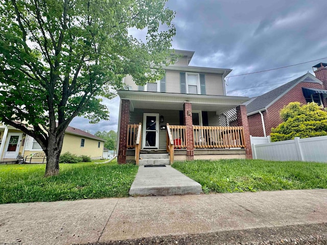 view of front of home featuring covered porch