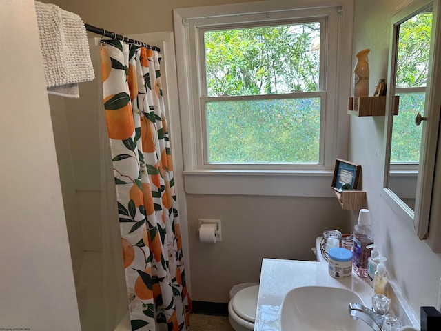 bathroom with sink and toilet