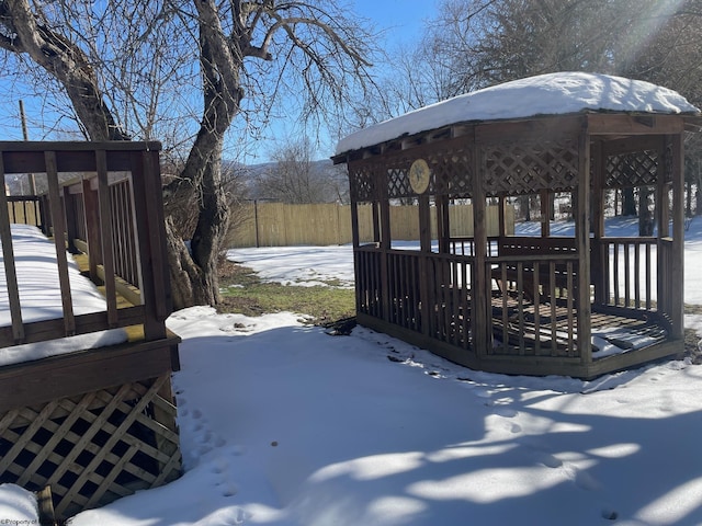 exterior space with a gazebo