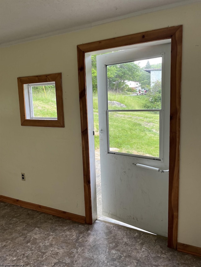 3485 Adolph Rd, Mill Creek, WV 26280 - entryway with ornamental molding, plenty of natural light, and baseboards