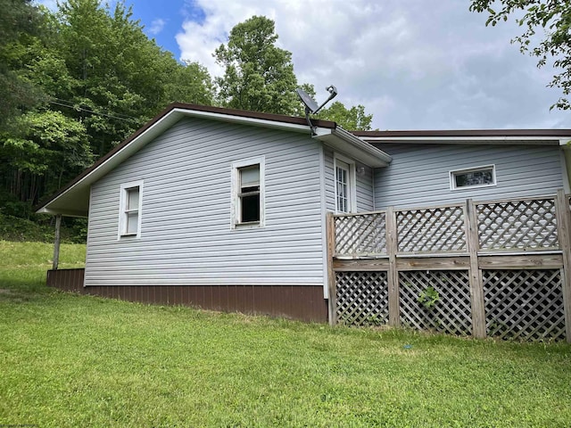 3485 Adolph Rd, Mill Creek, WV 26280 - rear view of house with a wooden deck and a yard