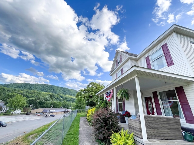 view of home's exterior featuring a porch