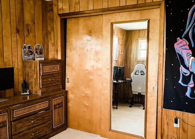 interior space with wood walls