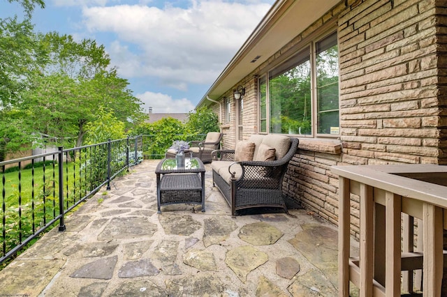 view of patio / terrace featuring an outdoor hangout area