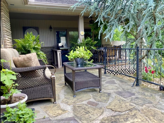 view of patio with an outdoor living space