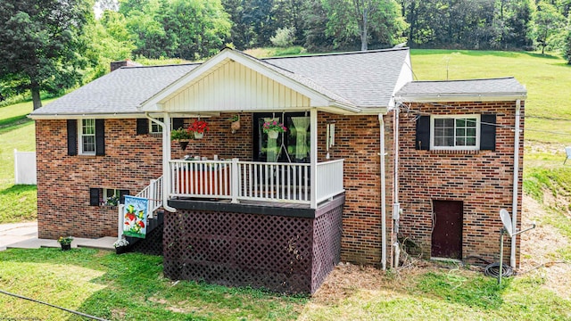 exterior space featuring a lawn