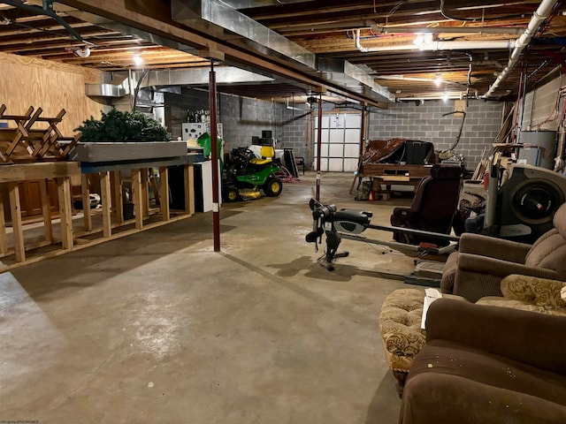 basement with gas water heater