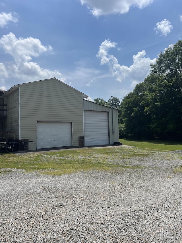 view of garage