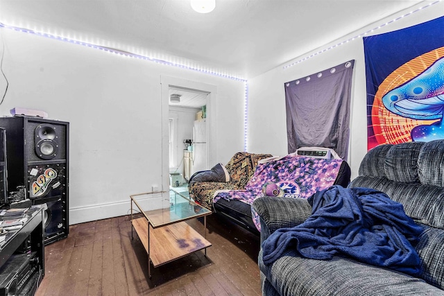 bedroom featuring dark wood-type flooring